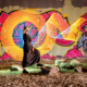 Lightpainting onder viaduct met graffiti > model Marga Gaikema - 5