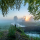 Zonsopkomst De Groeve Nienoorschepolder in de mist