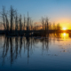 Tusschenwater De Groeve tijdens zonsondergang