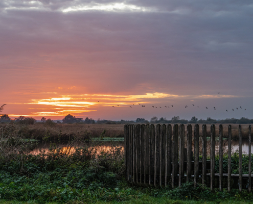 zonsondergang bij de Mijmerbank De ONlanden