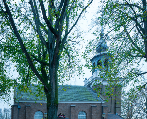 Kerkje aan zee Urk tijdens herfst