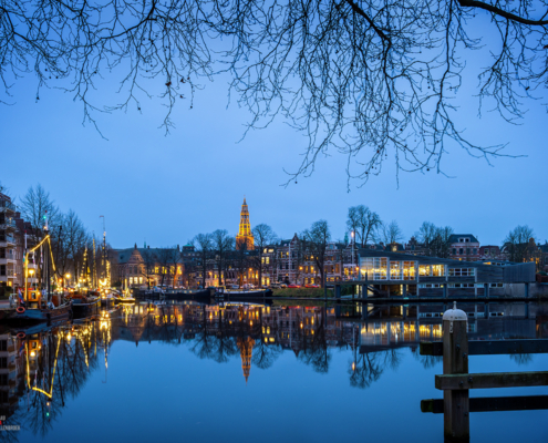 Zuiderhaven Groningen vanaf Eelderbrug