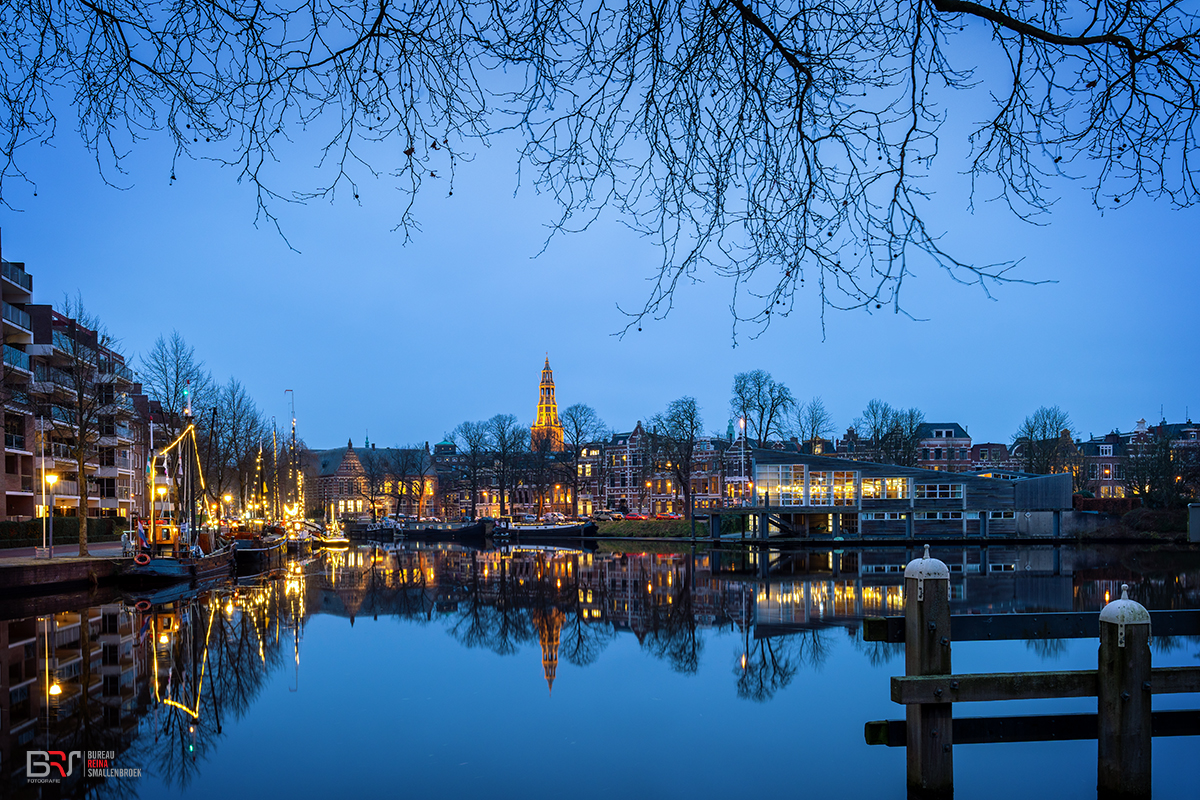 Zuiderhaven Groningen vanaf Eelderbrug